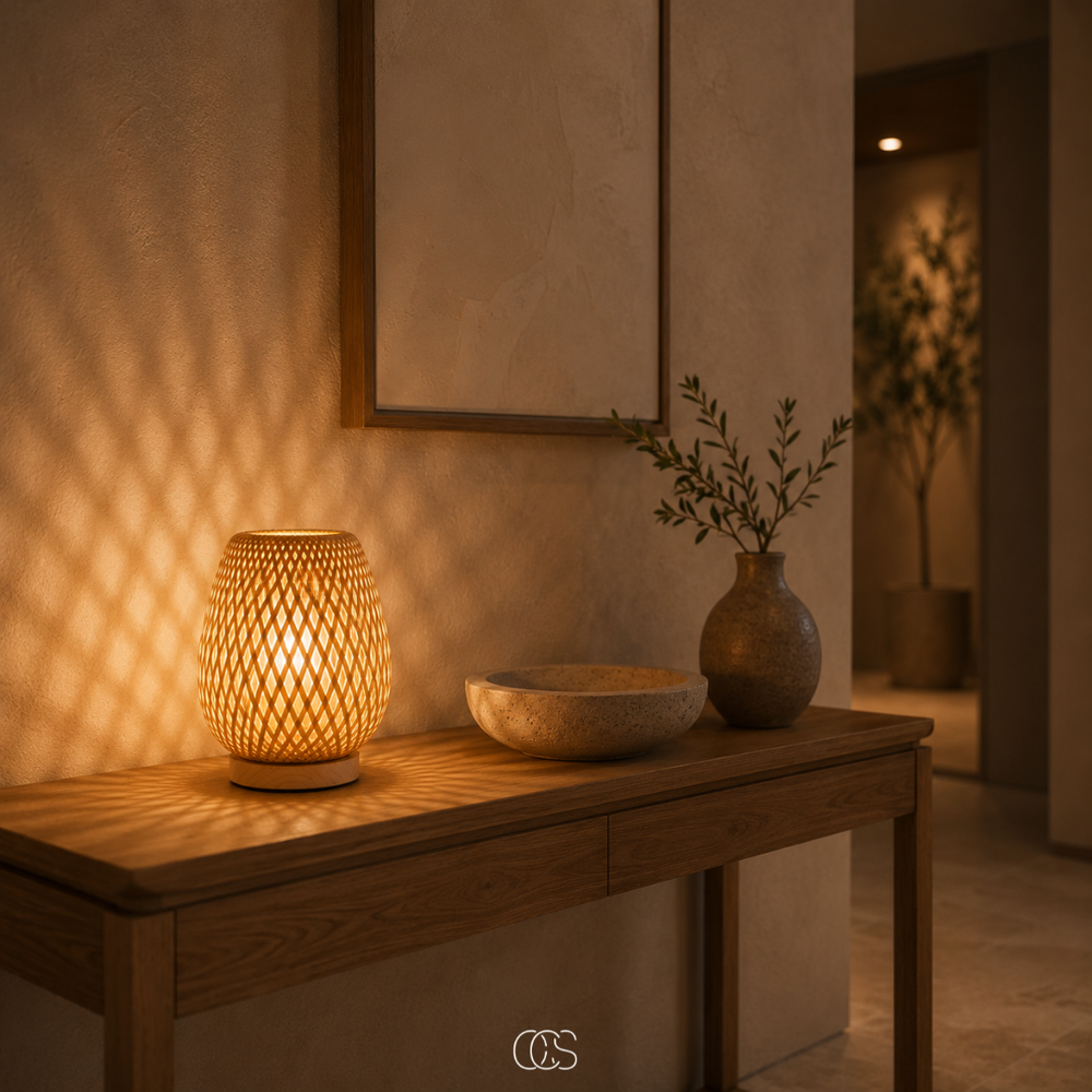 Cordless Bamboo Table Lamp - Scandinavian Dimmable LED with 3 Light Colors 2