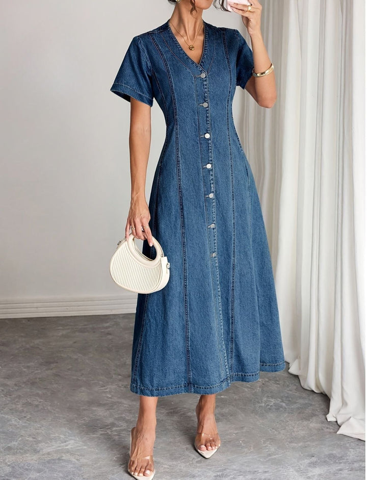 Summer Denim Dress in Classic Blue 1