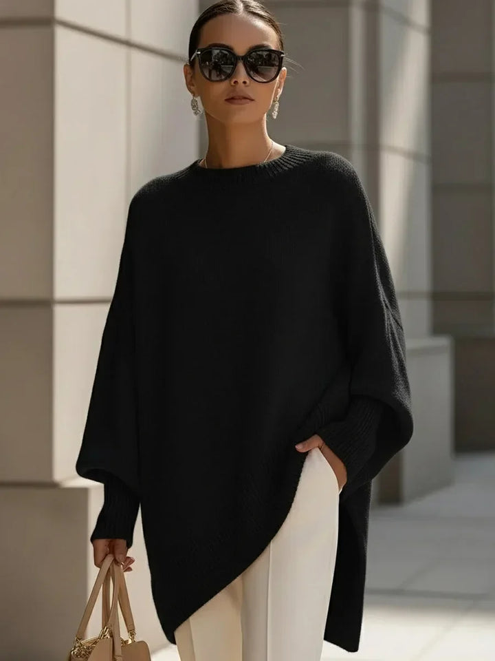 Women's Warm Oversized Wool Sweater with Asymmetric Hem 6