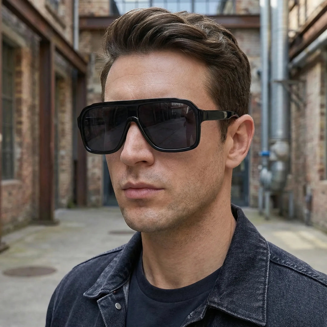 Oversized Flat-Top Sunglasses - Solura