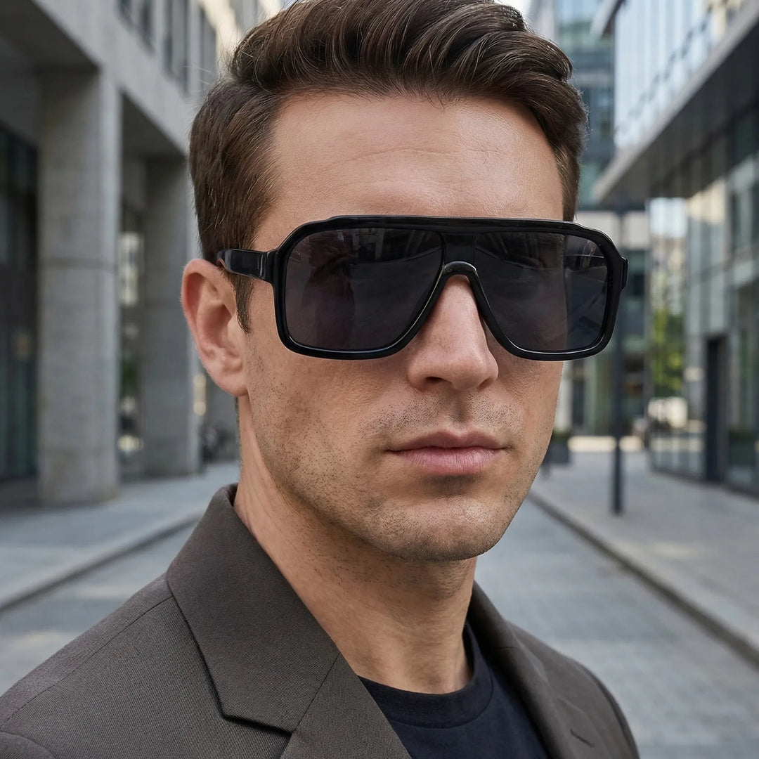 Oversized Flat-Top Sunglasses - Solura