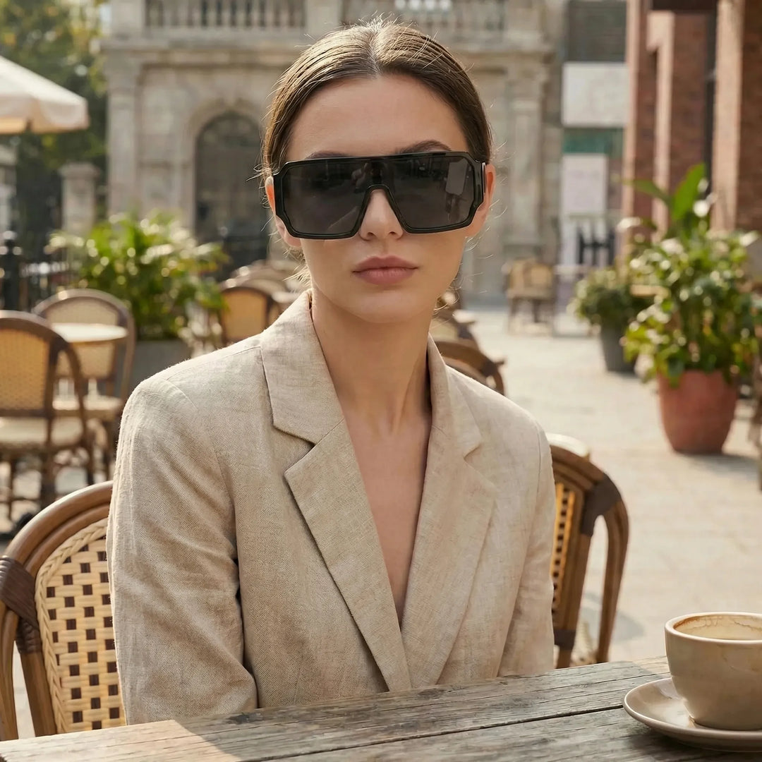 Oversized Shield Sunglasses - Kintura