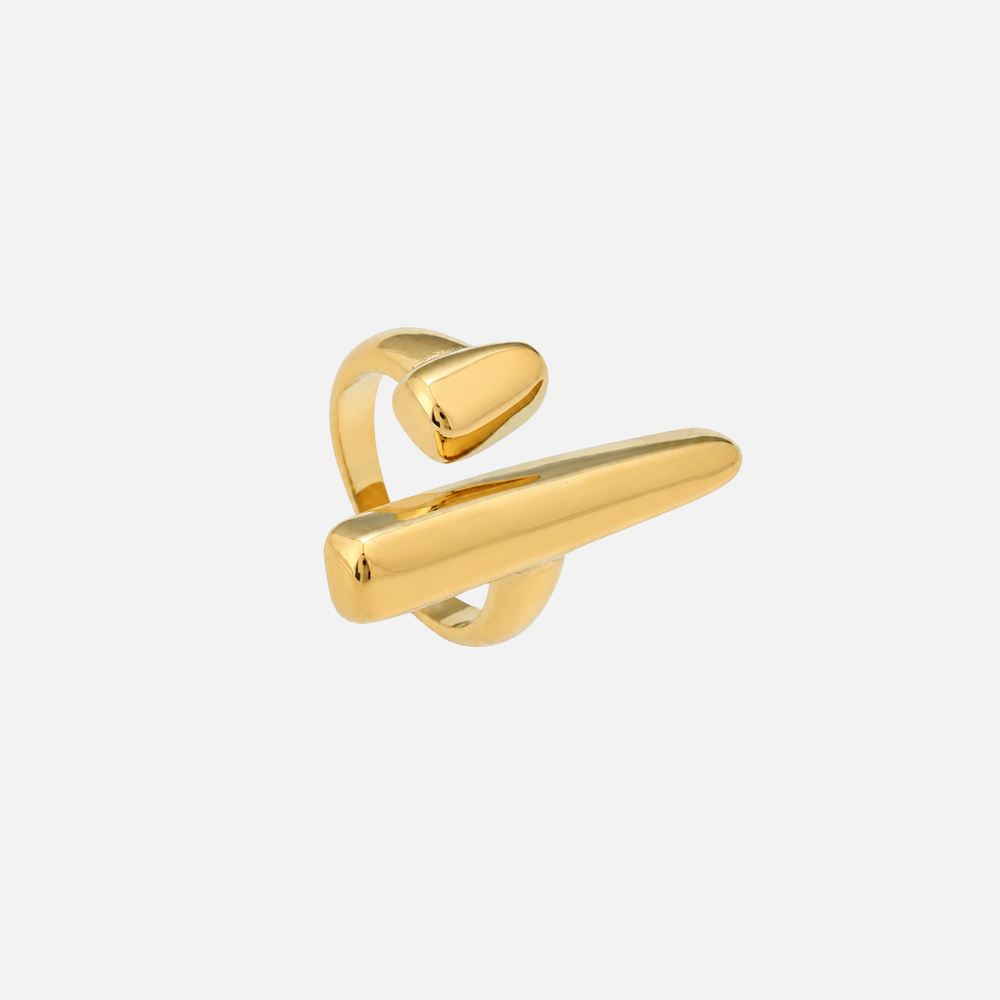 Axis Adjustable Sculptural Gold Ring 2