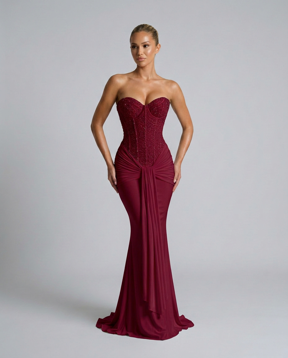 Strapless Sequin Maxi Dress for Black Tie and Wedding Guests 5