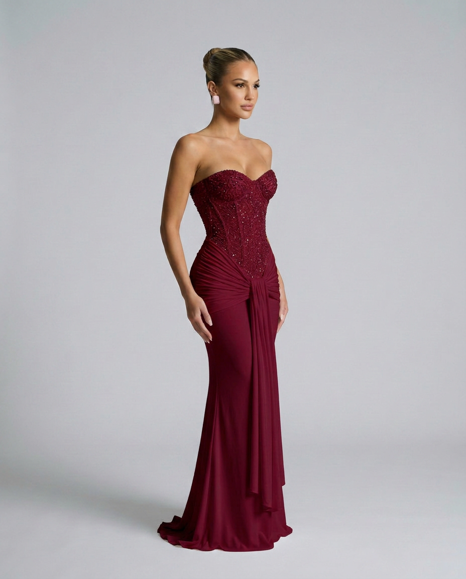 Strapless Sequin Maxi Dress for Black Tie and Wedding Guests 4