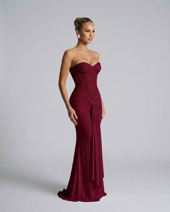 Strapless Sequin Maxi Dress for Black Tie and Wedding Guests 4