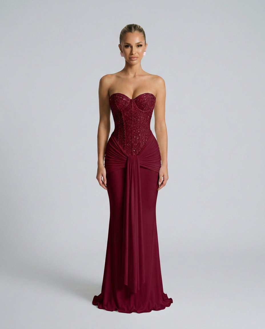 Strapless Sequin Maxi Dress for Black Tie and Wedding Guests 3