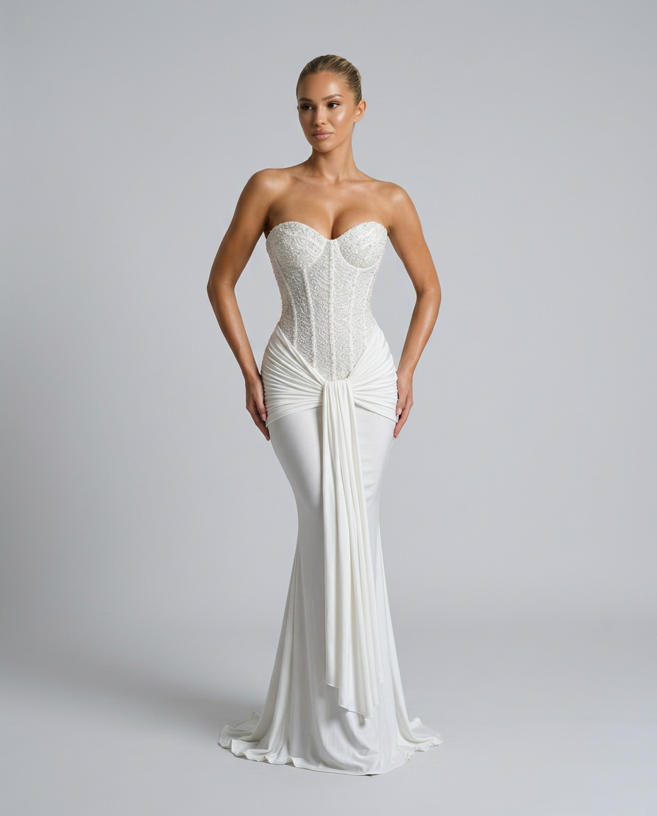Strapless Sequin Maxi Dress for Black Tie and Wedding Guests 8