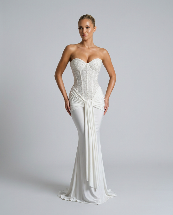 Strapless Sequin Maxi Dress for Black Tie and Wedding Guests 8