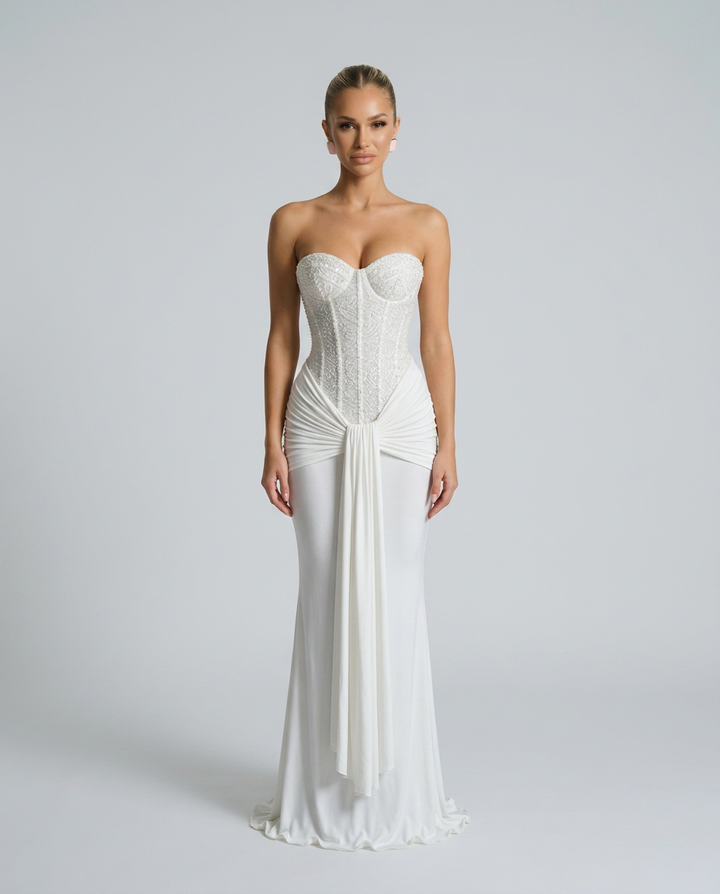 Strapless Sequin Maxi Dress for Black Tie and Wedding Guests 6