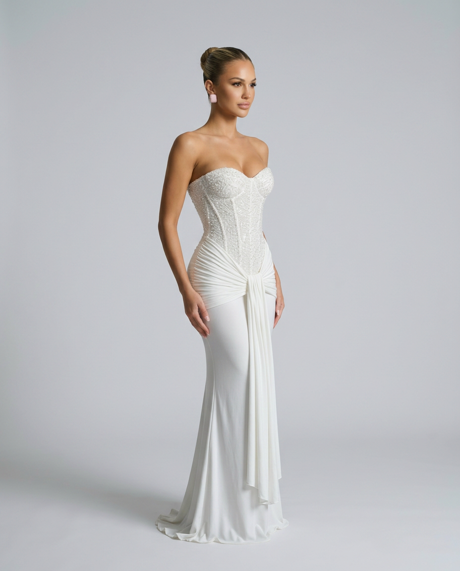Strapless Sequin Maxi Dress for Black Tie and Wedding Guests 7