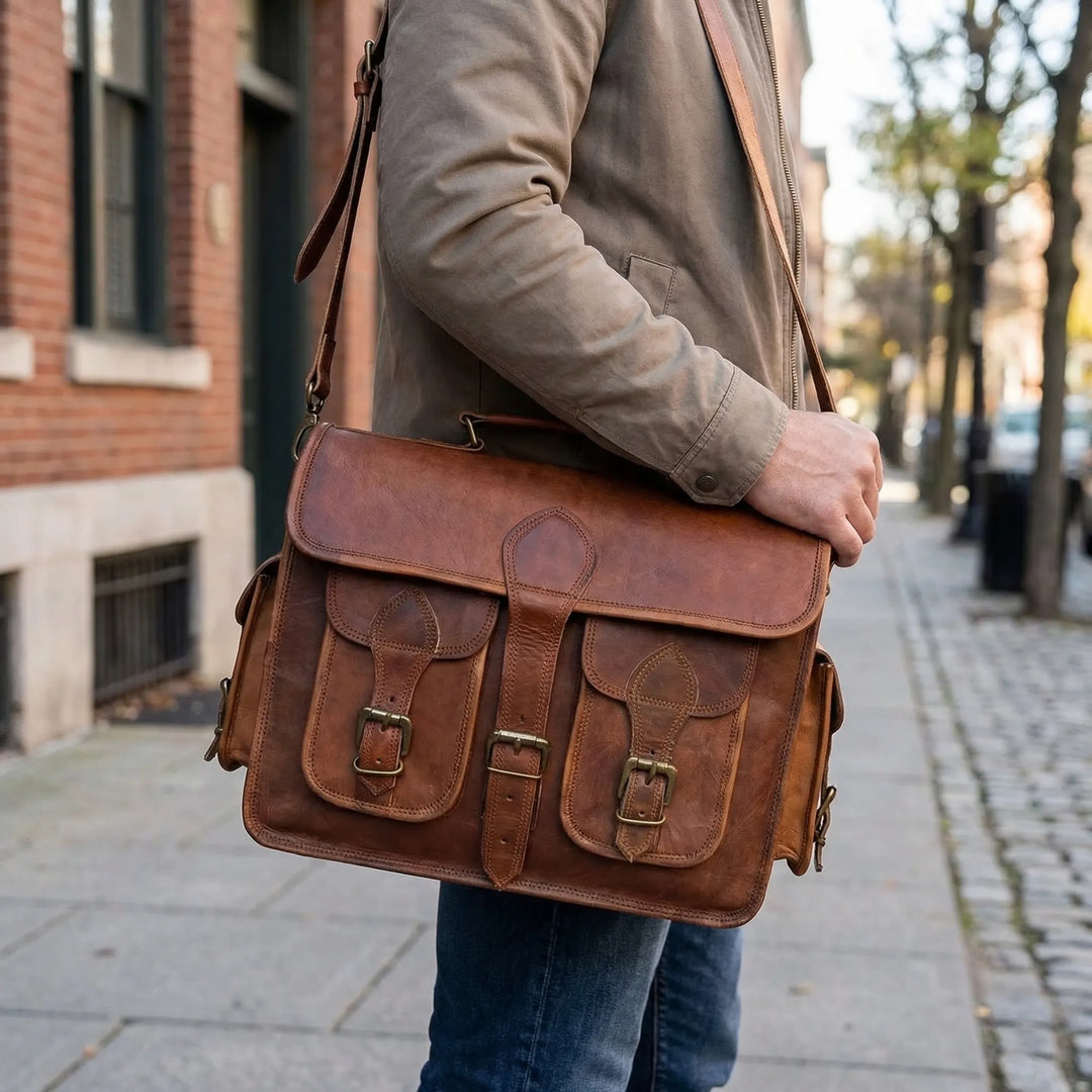 Handcrafted Vintage Camera Messenger Bag - Lensaro