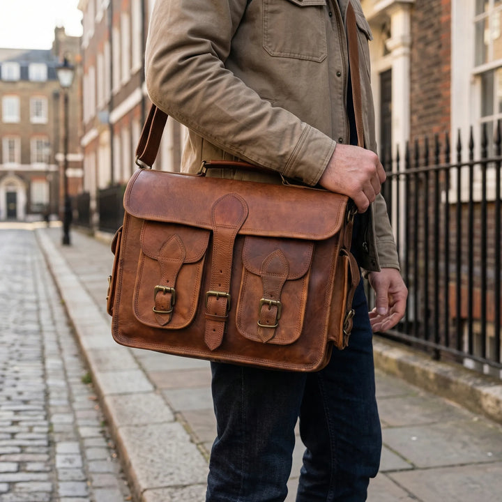 Handcrafted Vintage Camera Messenger Bag - Lensaro