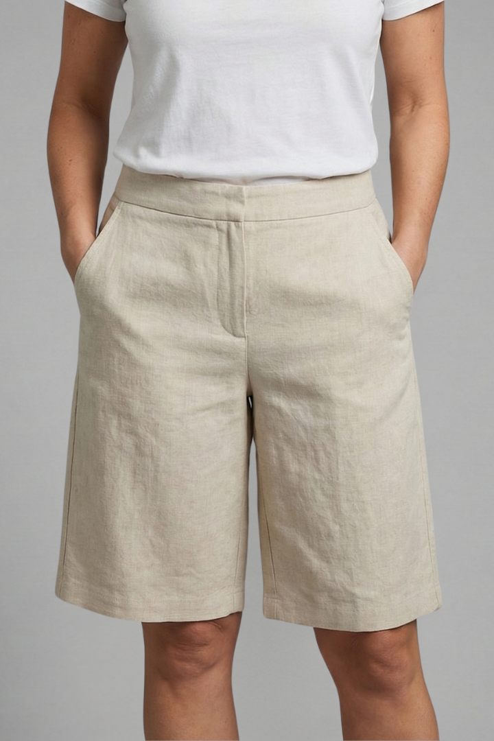 Women's High-Waisted Tailored Summer Shorts, Relaxed Everyday Fit 1