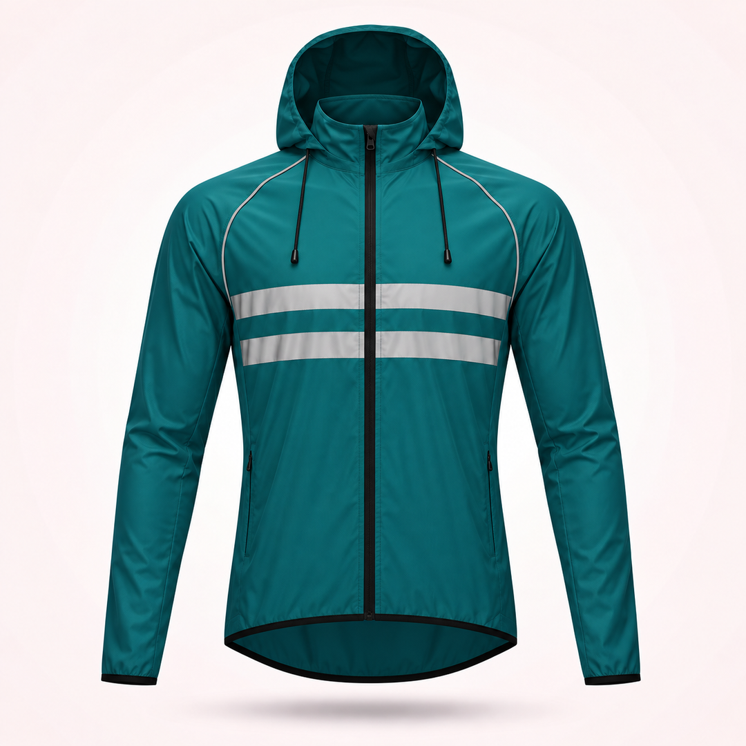 Waterproof Windproof Breathable Cycling Jacket with Underarm Vents and Reflective Stripes 18