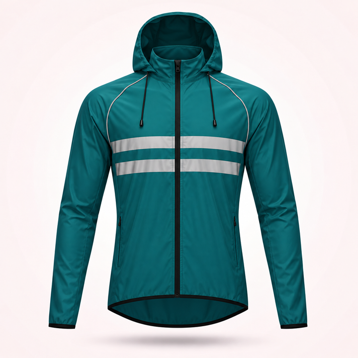 Waterproof Windproof Breathable Cycling Jacket with Underarm Vents and Reflective Stripes 18