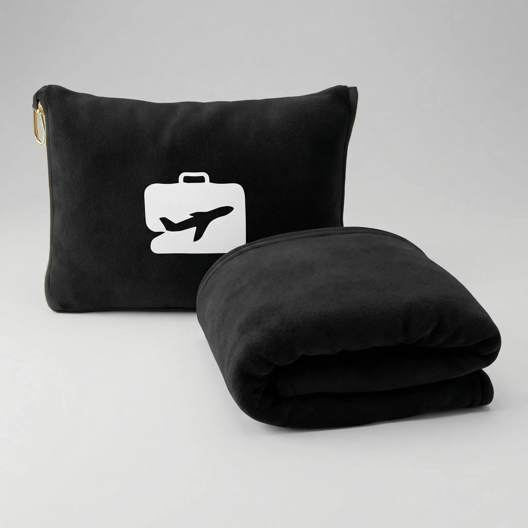 Plush Travel Blanket And Pillow Set - Aeroplush