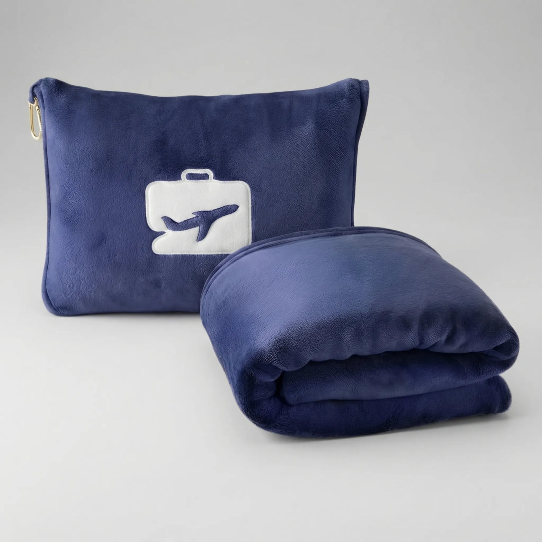 Plush Travel Blanket And Pillow Set - Aeroplush