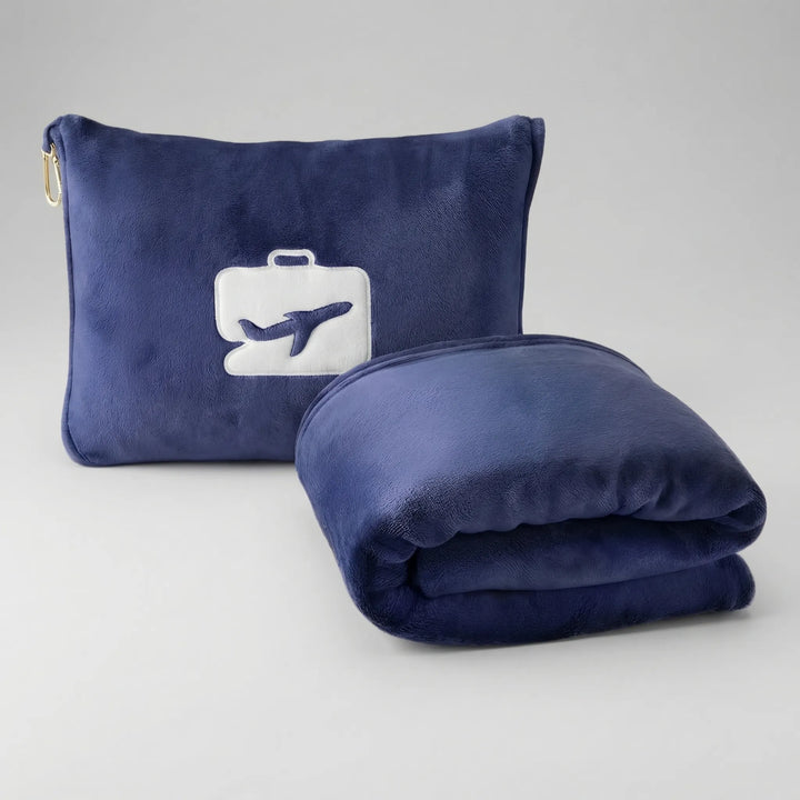 Plush Travel Blanket And Pillow Set - Aeroplush