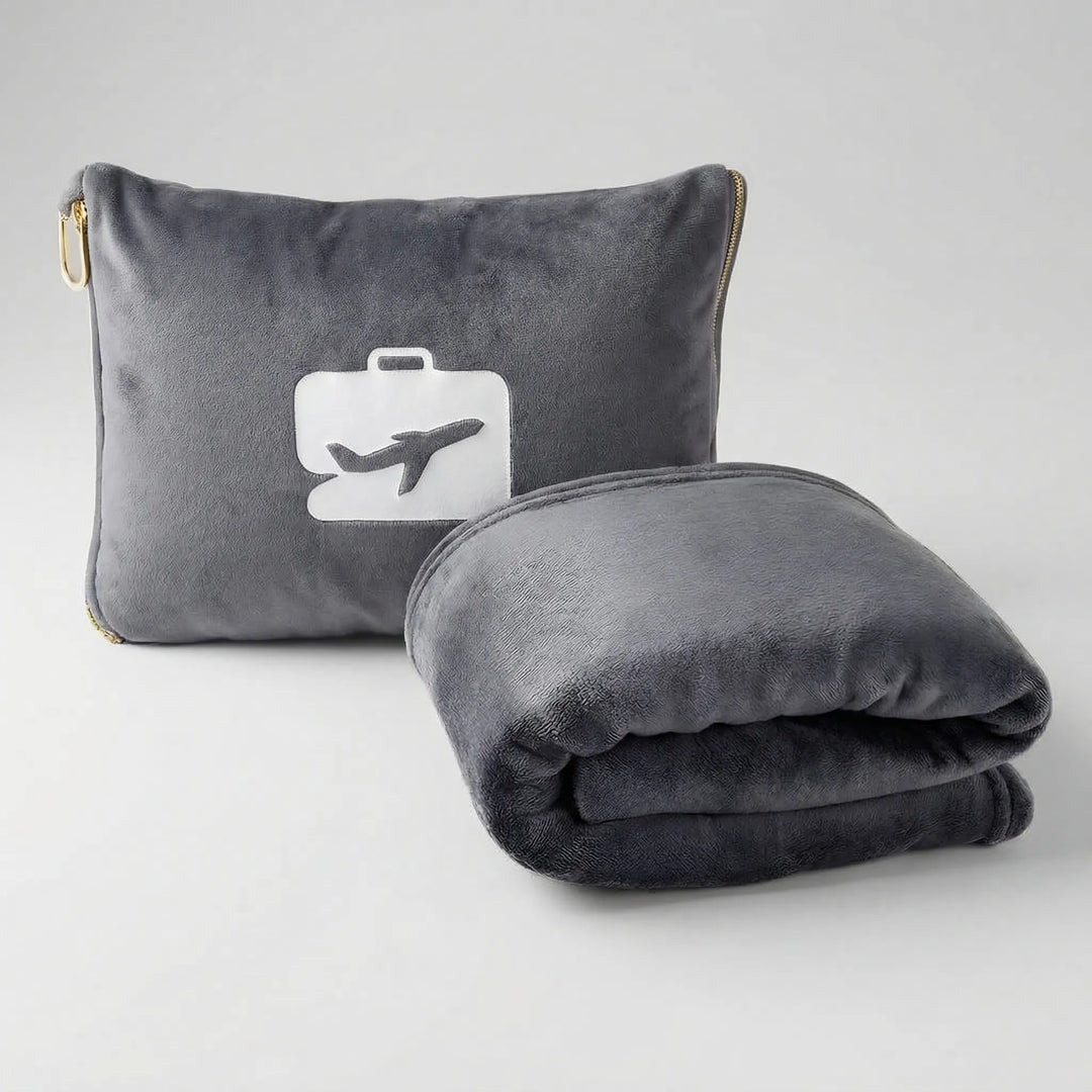 Plush Travel Blanket And Pillow Set - Aeroplush