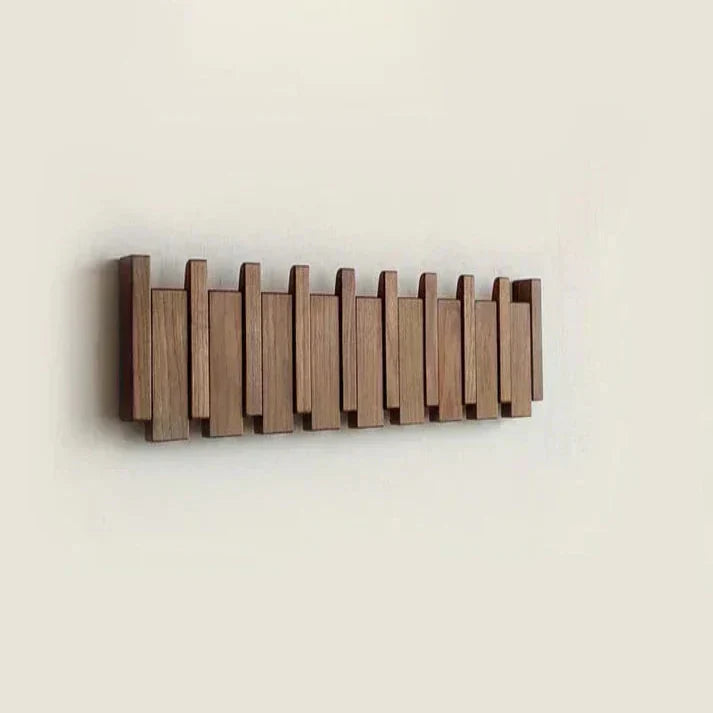 Piano Solid Wood Coat Rack | Elegant Wall Hooks 10