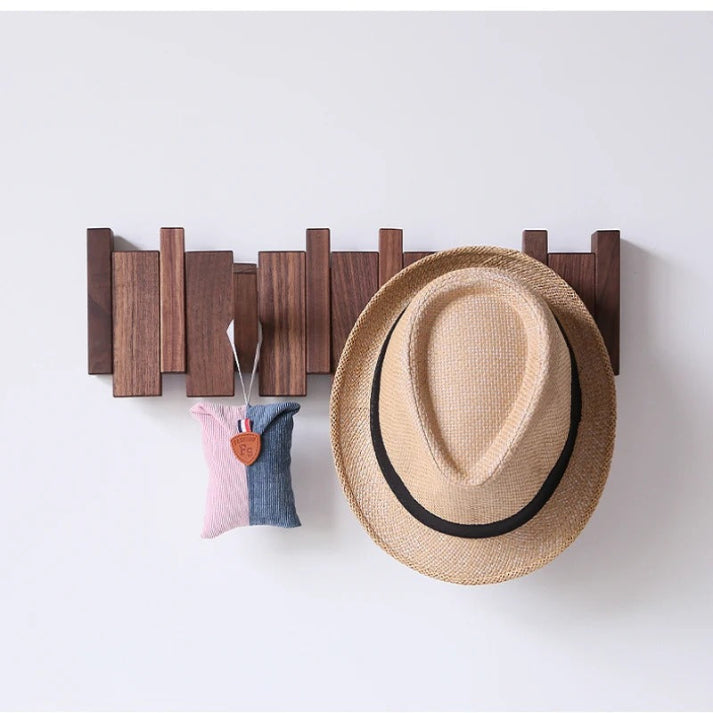 Piano Solid Wood Coat Rack | Elegant Wall Hooks 5