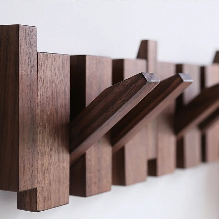 Piano Solid Wood Coat Rack | Elegant Wall Hooks 7