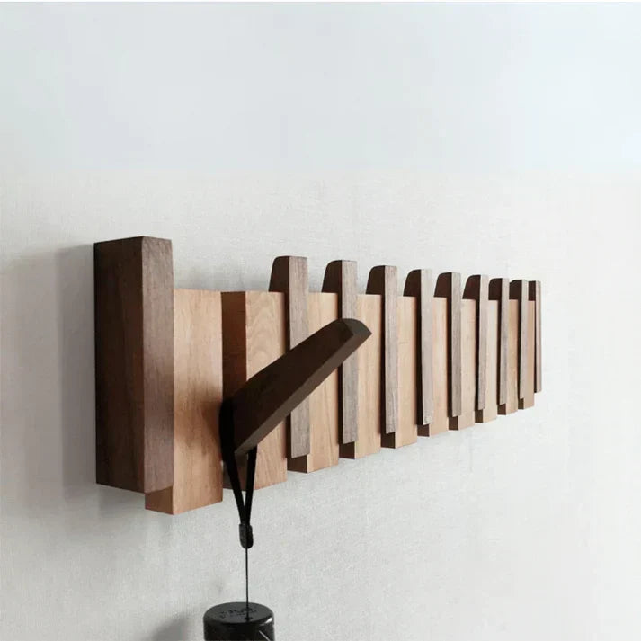 Piano Solid Wood Coat Rack | Elegant Wall Hooks 2