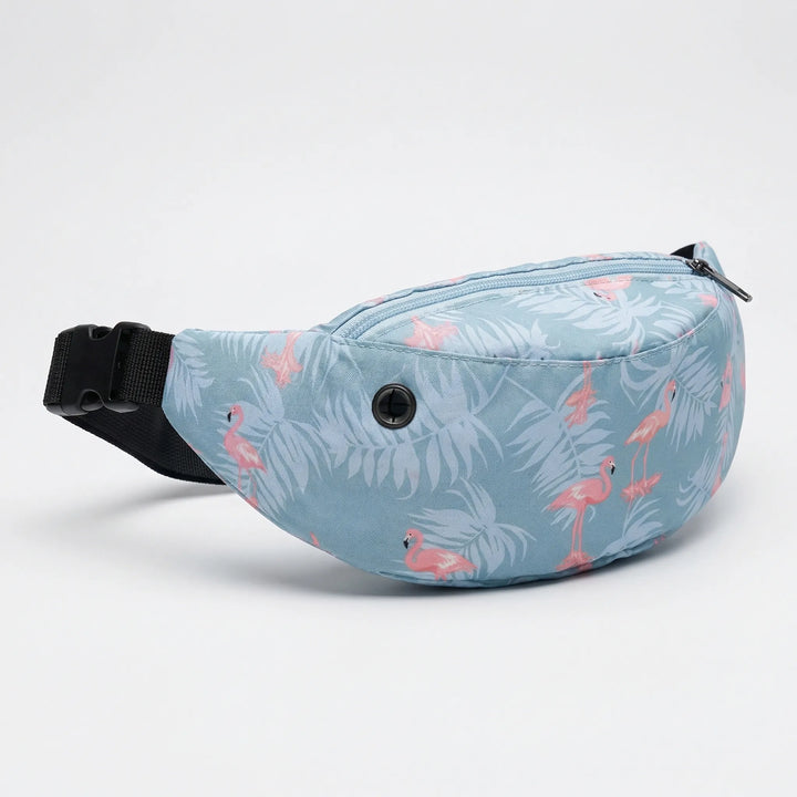 Water-Resistant Flamingo Print Bum Bag - Flaminza