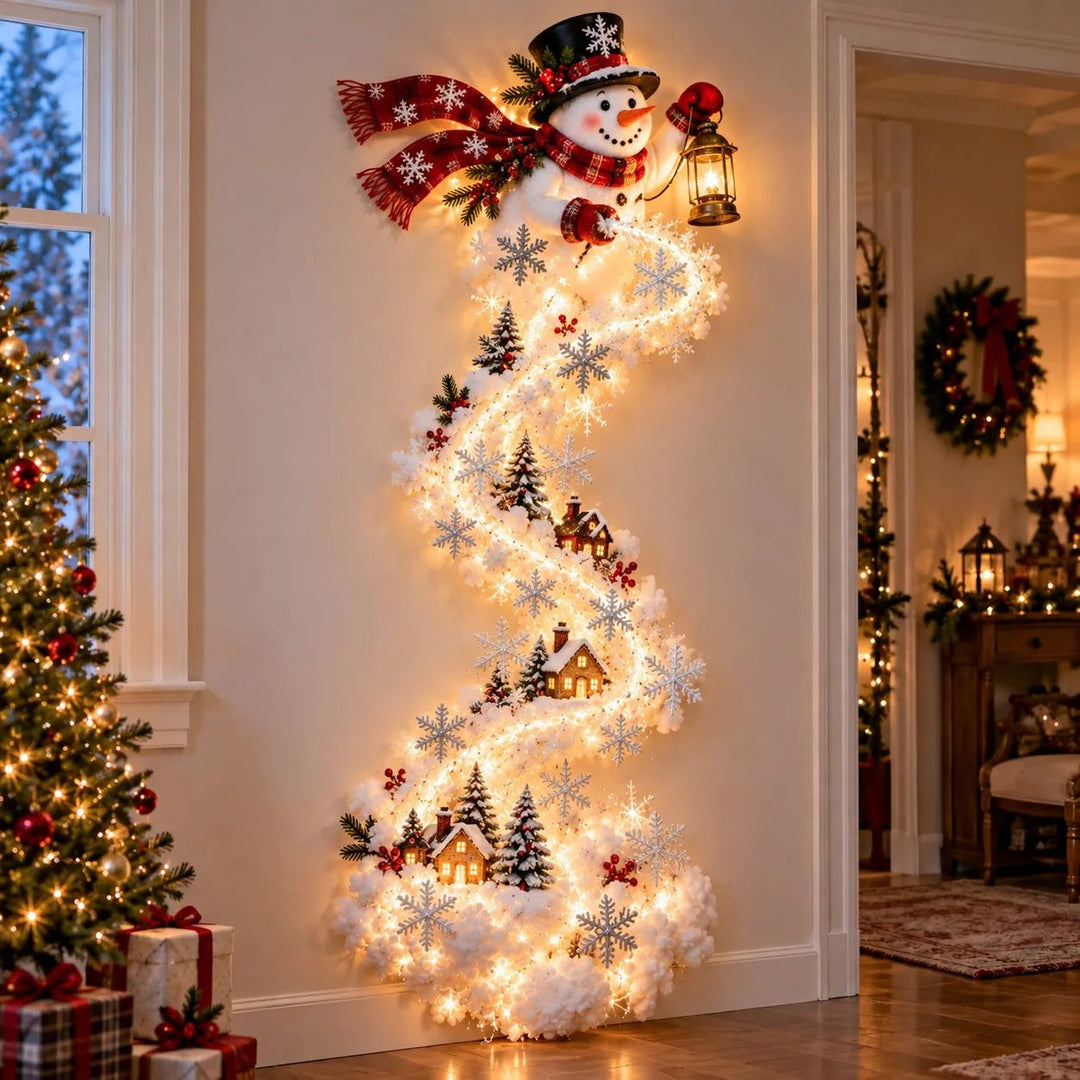 Illuminated Christmas Wall Decoration with Glowing Light Trail, 5 Designs 5