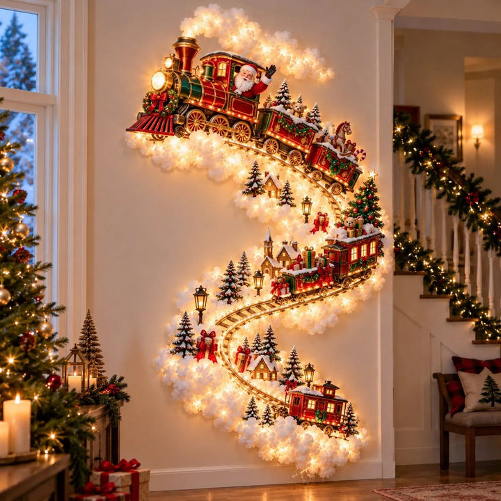 Illuminated Christmas Wall Decoration with Glowing Light Trail, 5 Designs 4