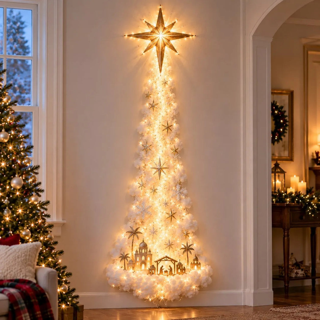 Illuminated Christmas Wall Decoration with Glowing Light Trail, 5 Designs 6