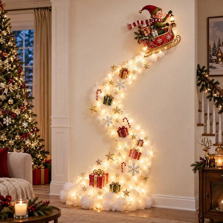 Illuminated Christmas Wall Decoration with Glowing Light Trail, 5 Designs 8