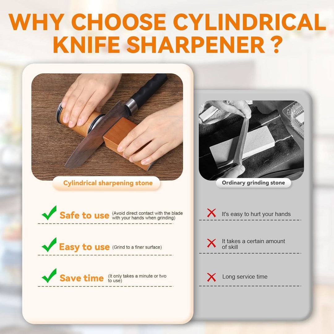 Professional Rolling Knife Sharpener with Diamond-Coated Wheel and Magnetic Angle Guide 8