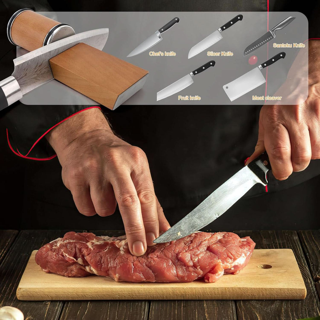 Professional Rolling Knife Sharpener with Diamond-Coated Wheel and Magnetic Angle Guide 10