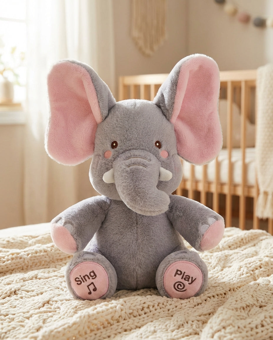 PeekaBuddy – The Giggle Elephant Interactive Peekaboo Plush 1
