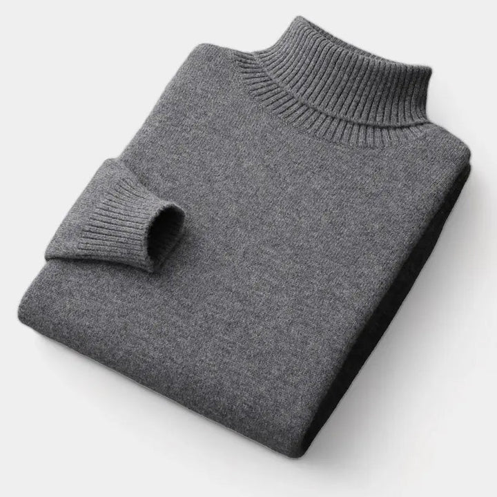 Men's Merino Wool Roll-Neck Sweater, Polished Winter Layer for Tailored Looks 3
