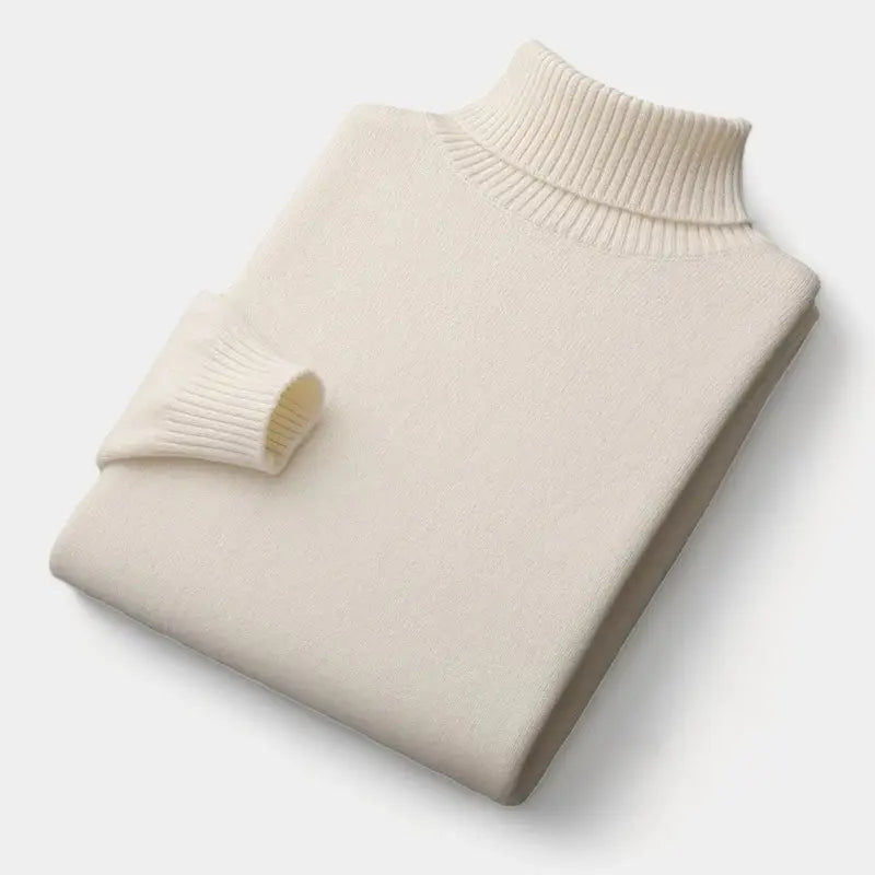 Men's Merino Wool Roll-Neck Sweater, Polished Winter Layer for Tailored Looks 4