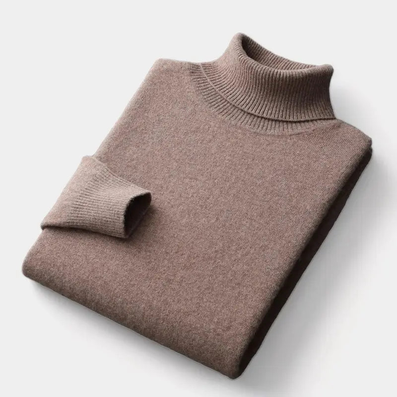 Men's Merino Wool Roll-Neck Sweater, Polished Winter Layer for Tailored Looks 9