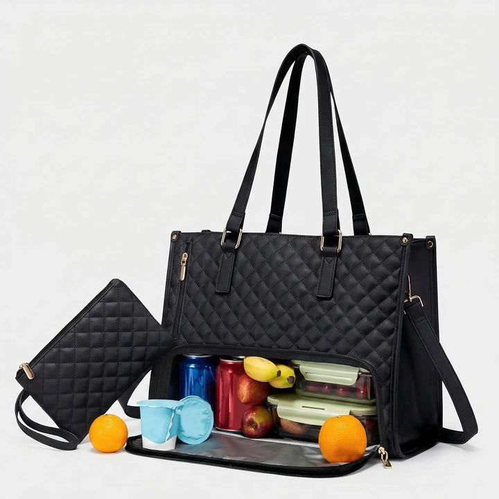 Quilted Laptop Tote Bag - Vellora