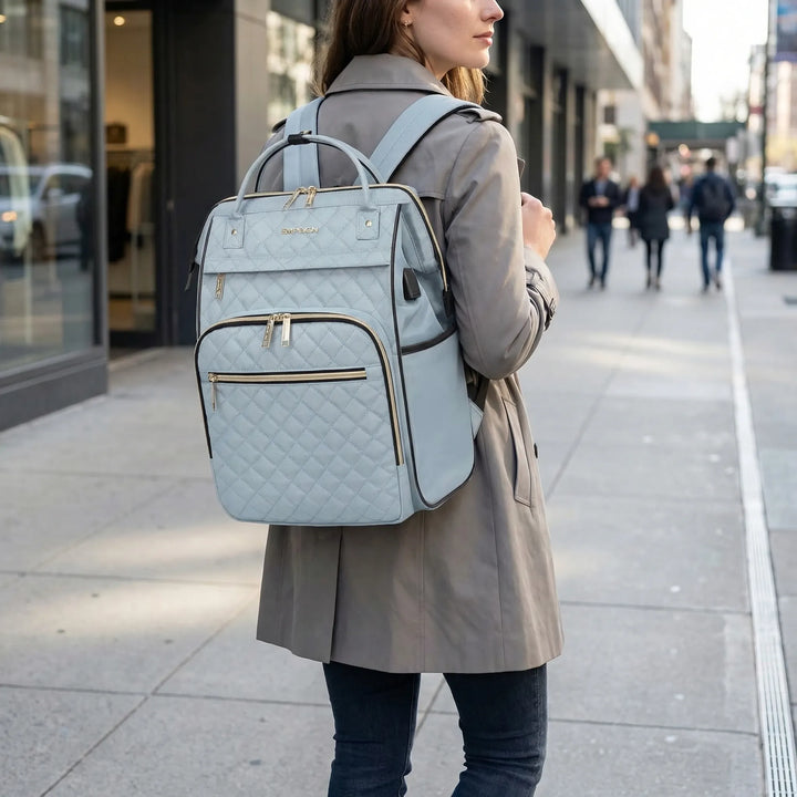 Expandable Quilted Laptop Backpack - Quiltrex