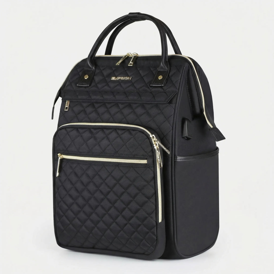 Expandable Quilted Laptop Backpack - Quiltrex