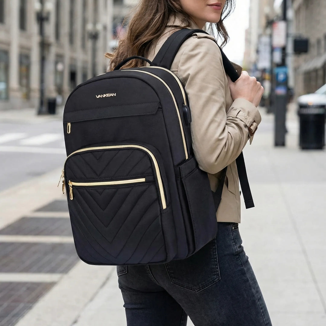 Water-Repellent Laptop Backpack With USB Port - Packova