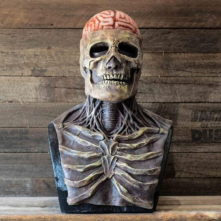 Realistic Skeleton Halloween Mask with Brains for Adults 1