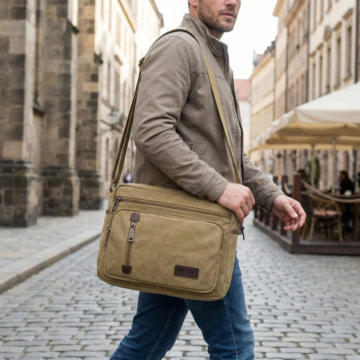 Retro-Style Crossbody Messenger Bag - Traverso