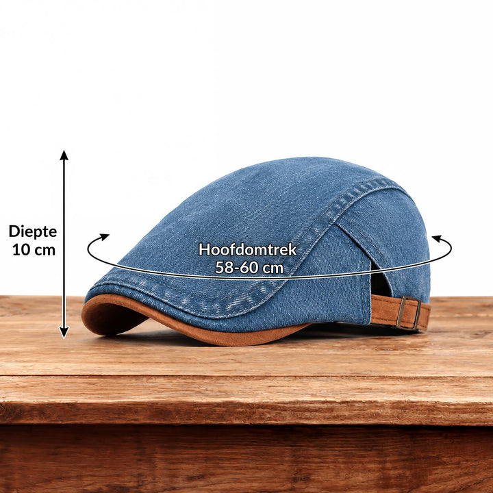 Men's Flat Cap | Retro Denim Newsboy Hat 12