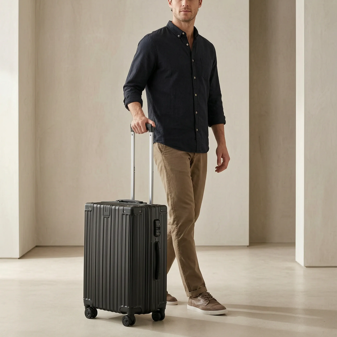 Ribbed Hard Shell Suitcase - Aerogo