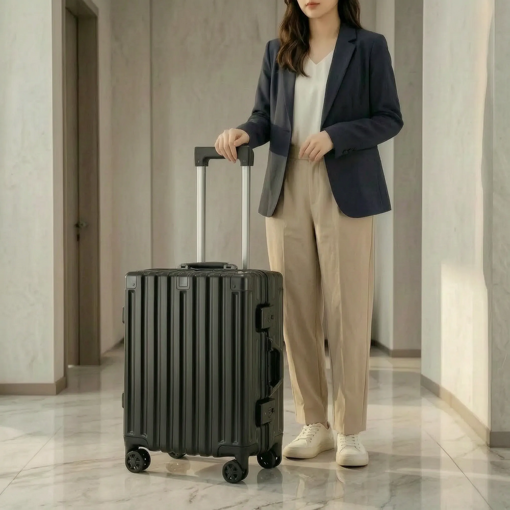 Ribbed Hard Shell Suitcase - Omnirove