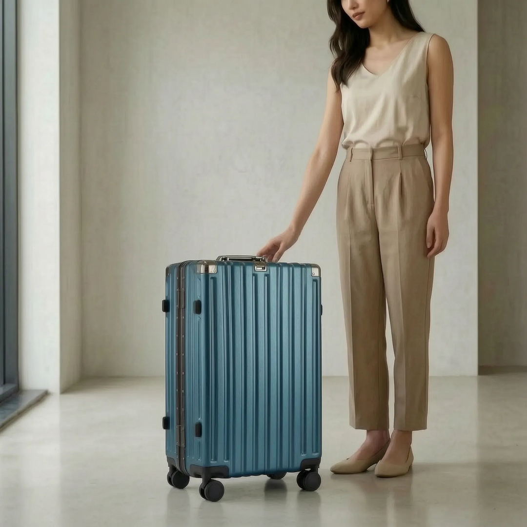 Ribbed Hard Shell Suitcase - Omnirove