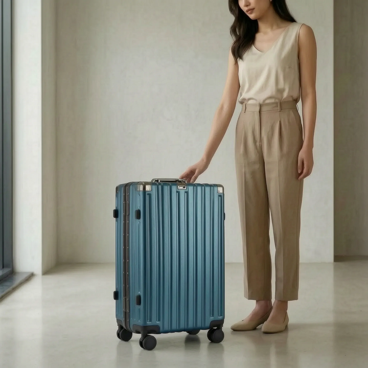 Ribbed Hard Shell Suitcase - Omnirove